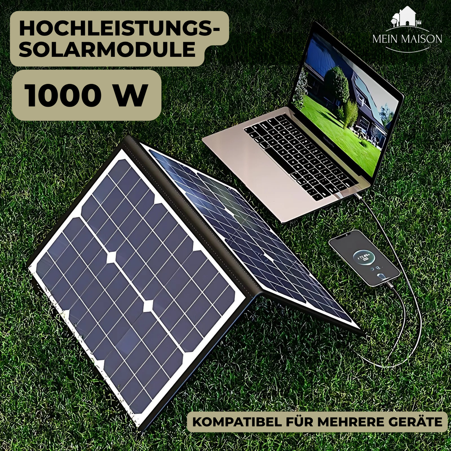 Flexibel solpanelssats 1000W för camping och resor