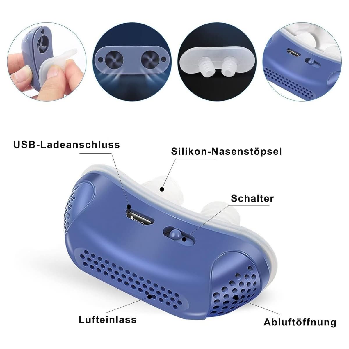 Kompakt CPAP-enhet mot snarkning och sömnapné