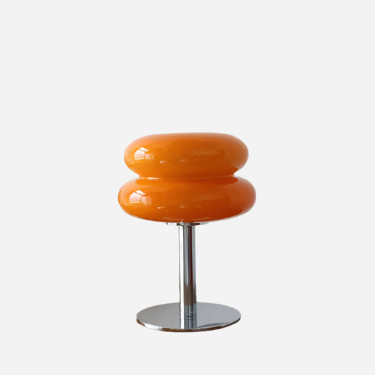Elegant LED-bordslampa i glas med mjuk belysning