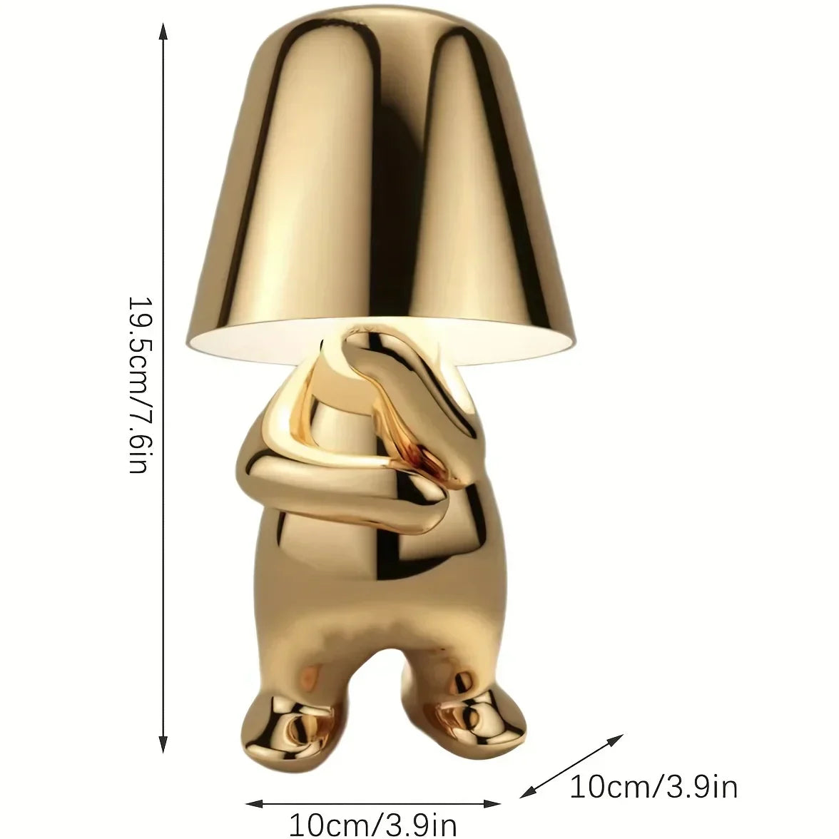 Elegant Guldlampe med Justerbar Belysning og USB-port