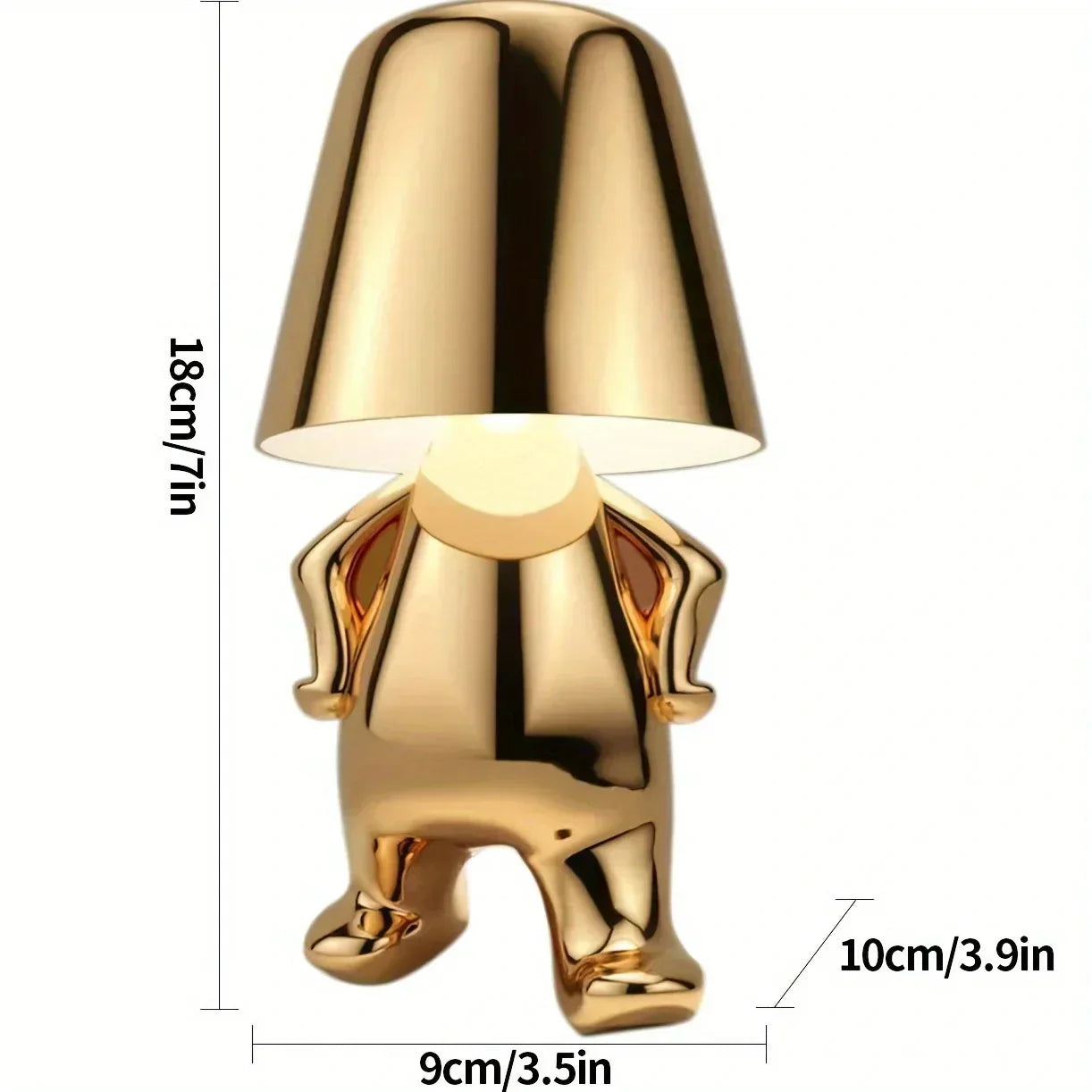 Elegant Guldlampe med Justerbar Belysning og USB-port