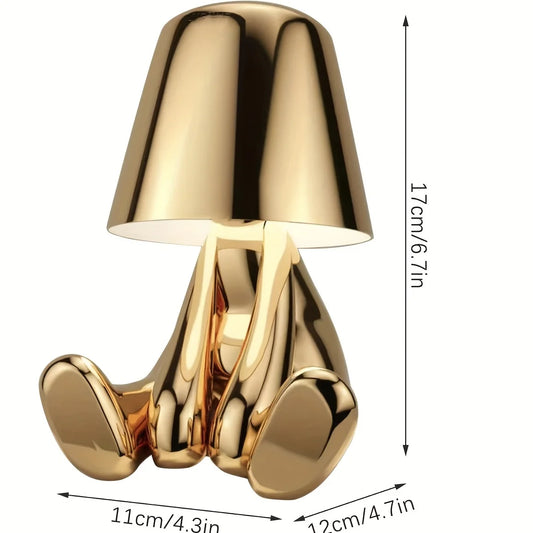 Elegant guld lampa med justerbar belysning och USB-port