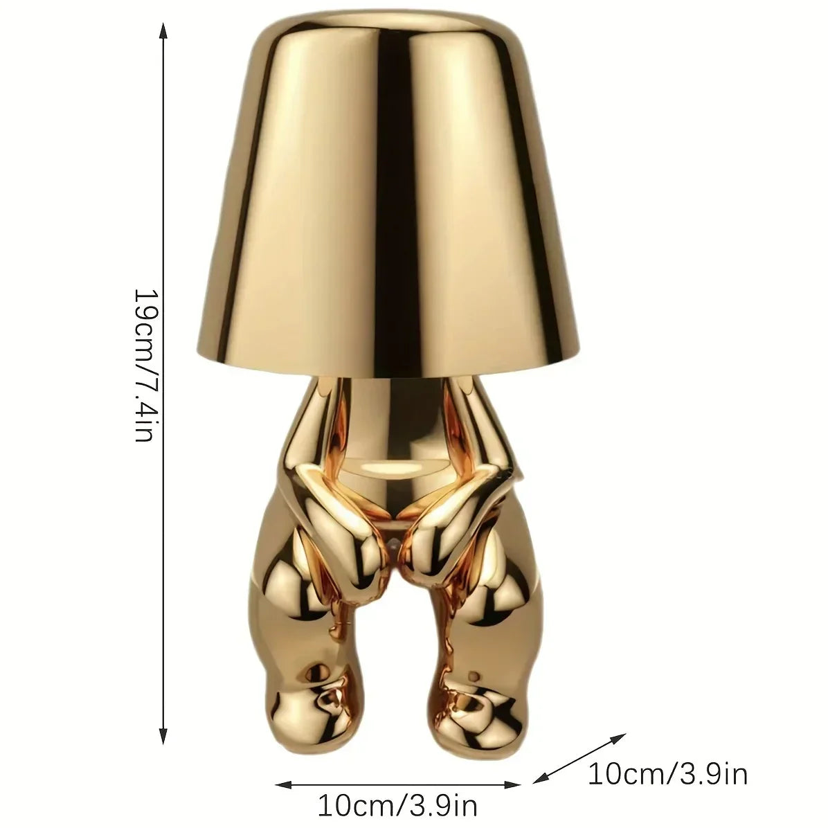 Elegant Guldlampe med Justerbar Belysning og USB-port