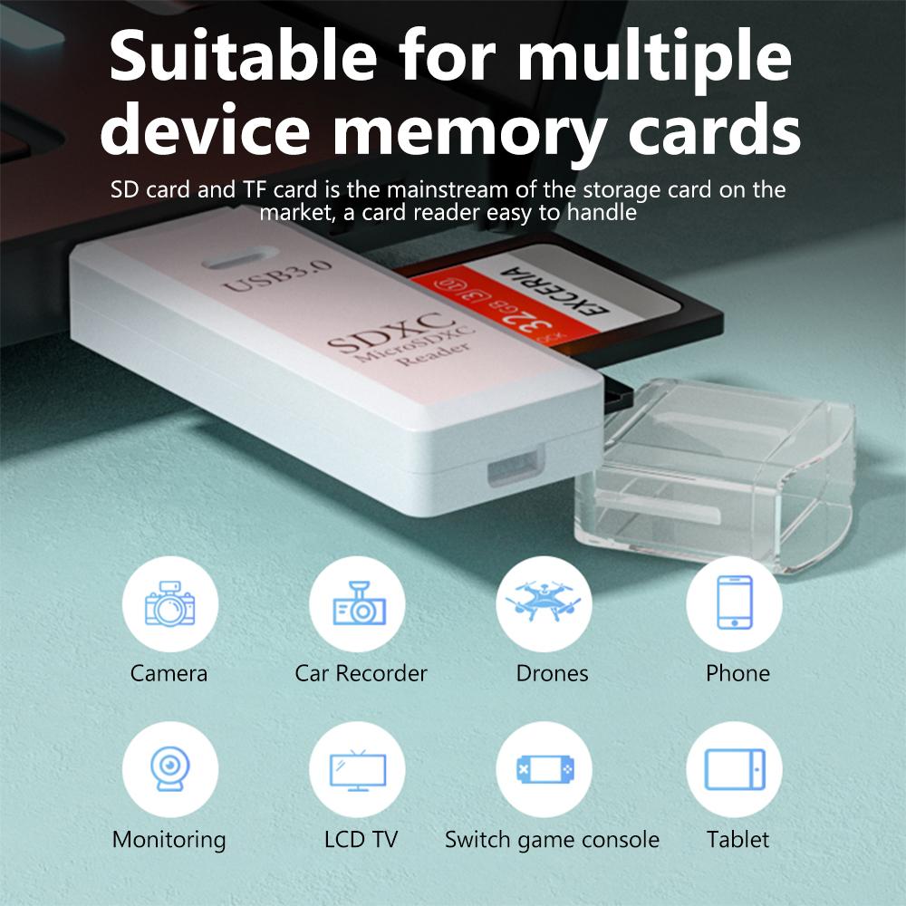 Snabb USB 3.0-kortläsare för Micro SD- och TF-kort