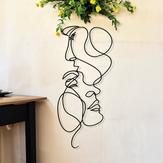 Modern 3D Metallväggkonst med Minimalistisk Design