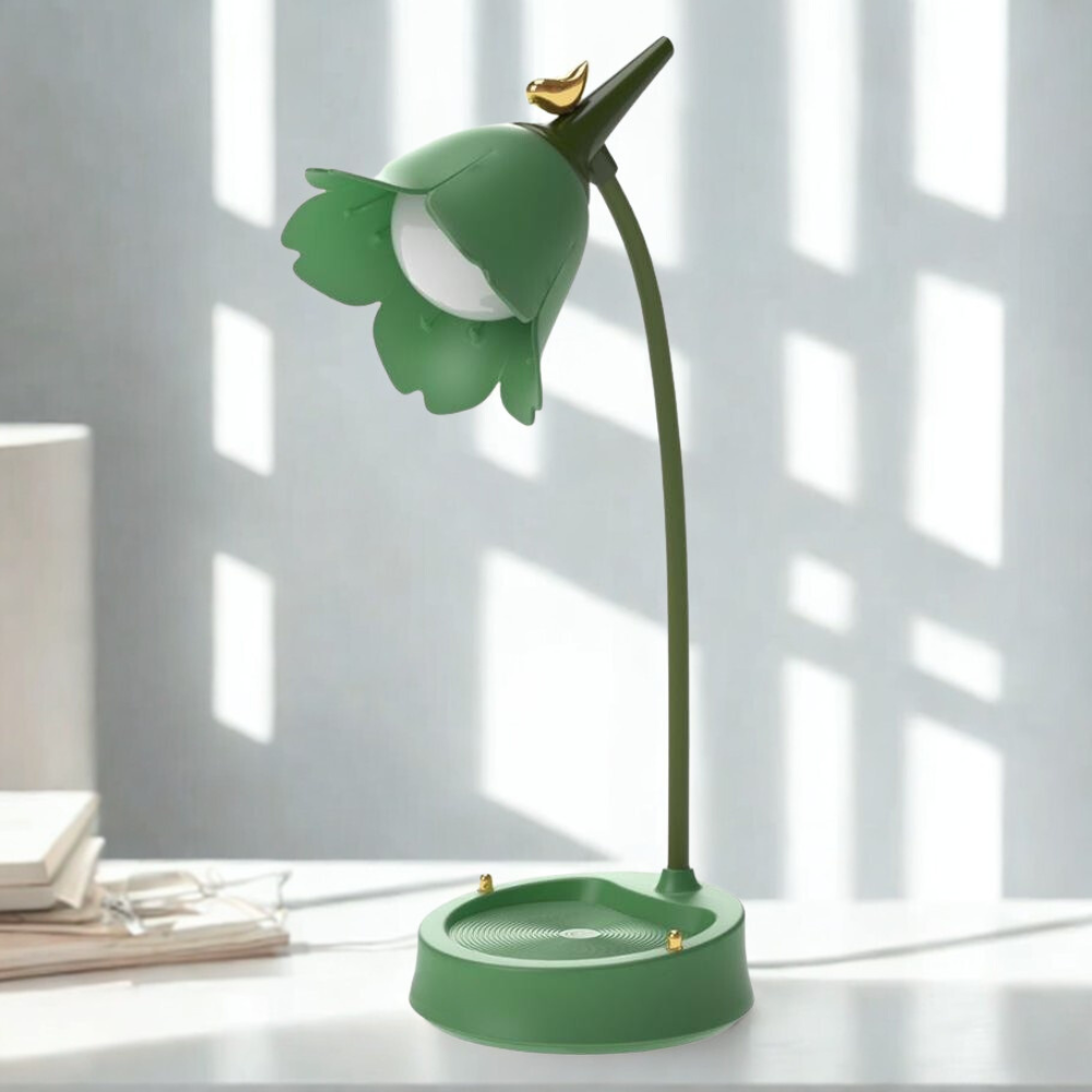 Elegant LED bordslampa med blomdesign - Lång batteritid