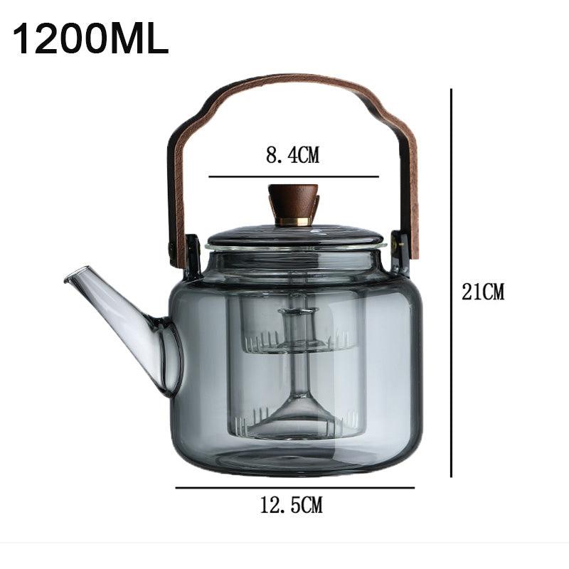 Elegant tekanna i trä och glas - perfekt för teentusiaster