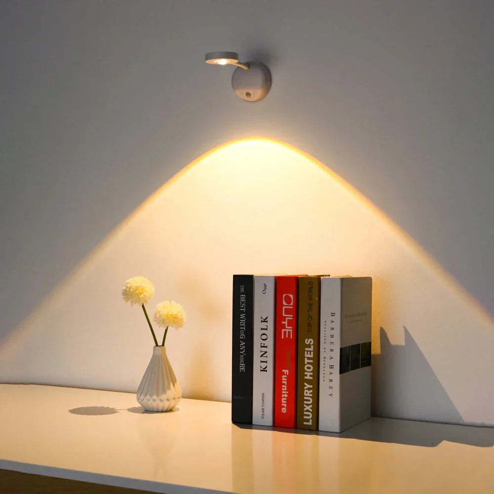 Trådlös LED-väggspotlight med rörelsesensor och justerbart huvud