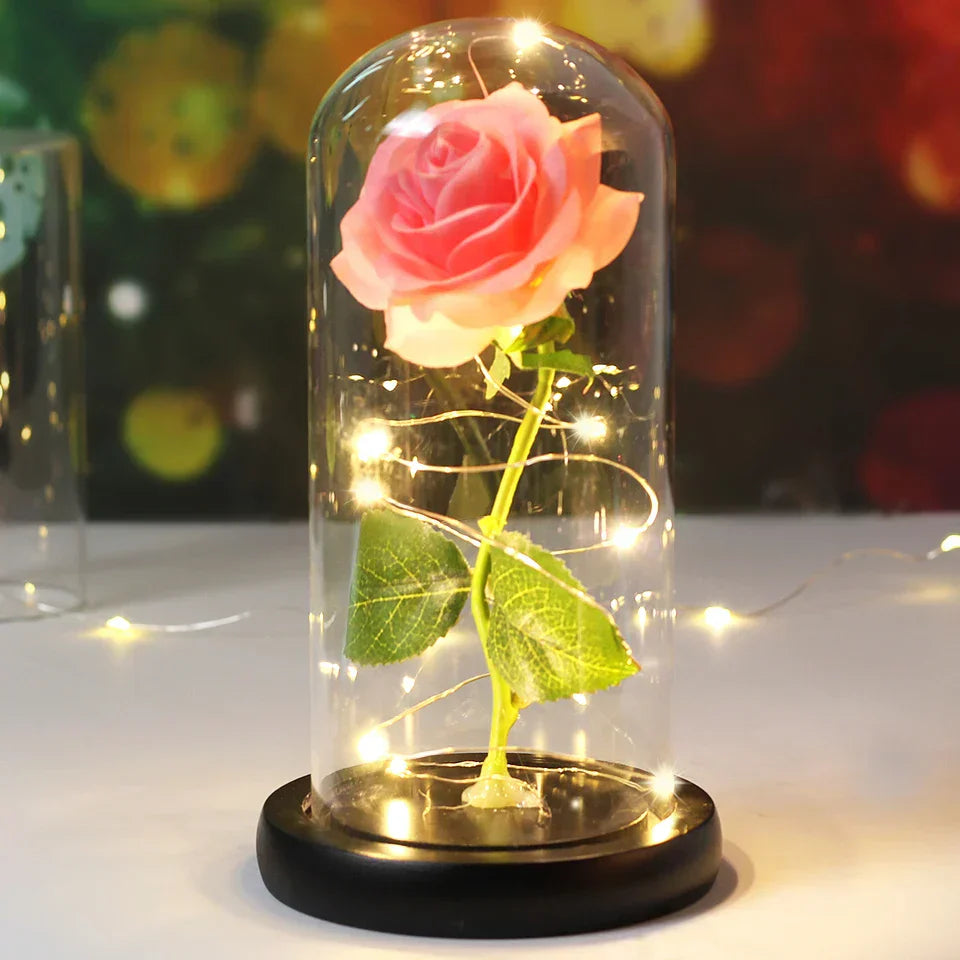 Elegant Rosa LED Kuppel – Lysende Dekoration til Bryllupper og Begivenheder