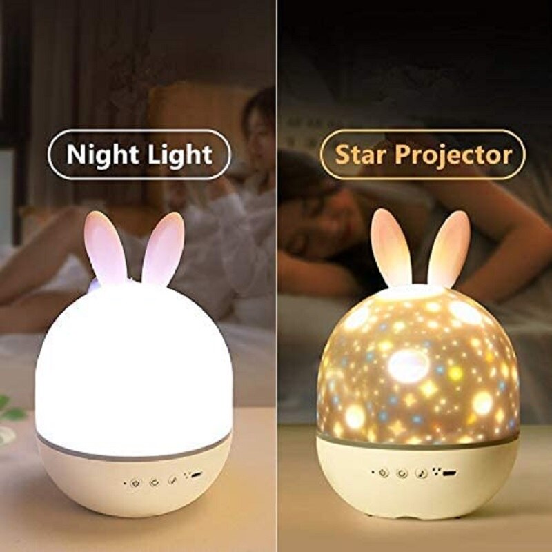LED Universum Stjärnor Kanin Projektor Nattlampa