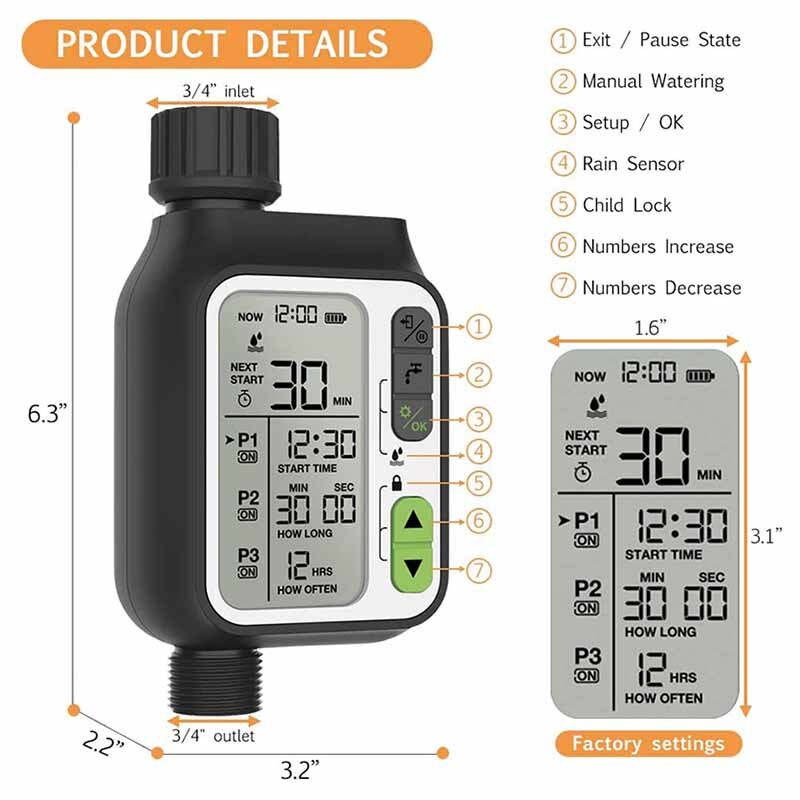 Automatisk Have Vandings Timer Sensor