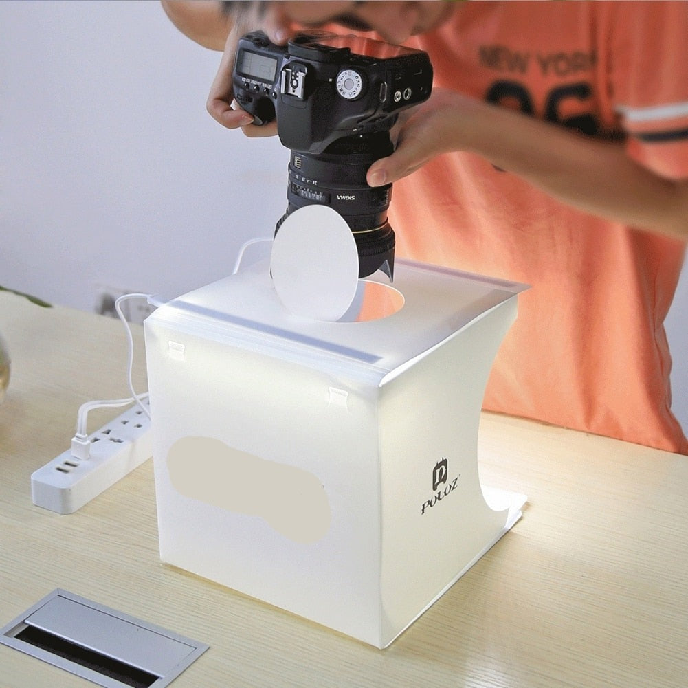 Mini sammenfoldelig LED lys foto studie boks