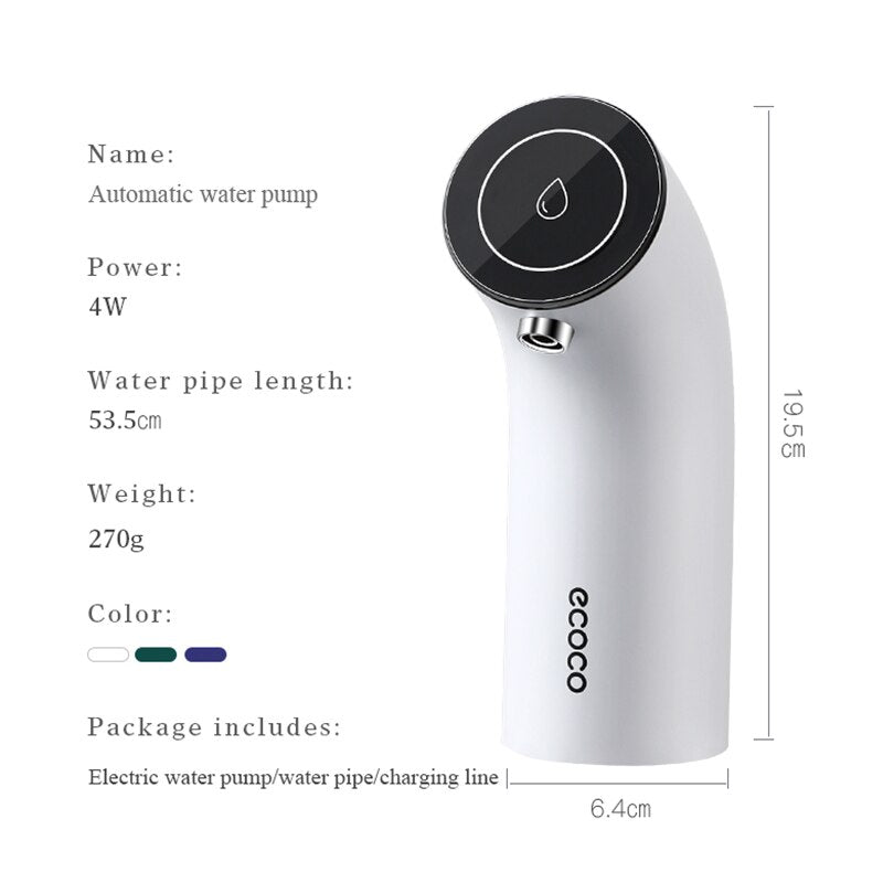 Bærbar Minimal Vanddrikker Dispenser Pumpe
