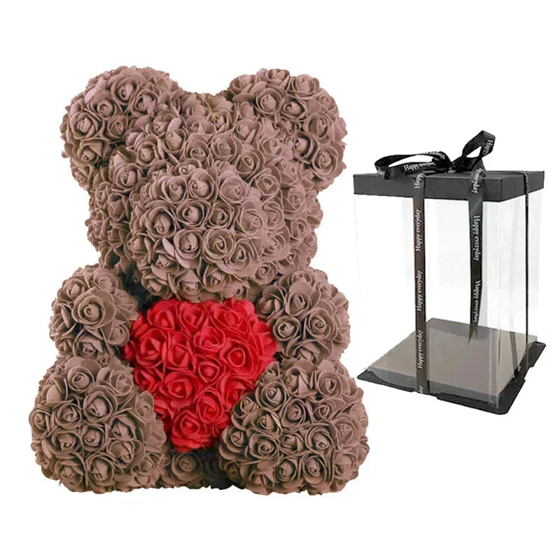 Evigt Blomstrende Rosa Bamse | Håndlavet Elegance til Kærlighedsøjeblikke