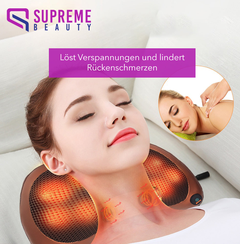 Bärbar Shiatsu-massagekudde med djup värmemassage