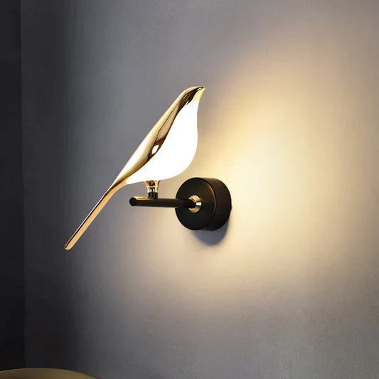 Moderne Væglampe med Justerbar LED i Fugleform