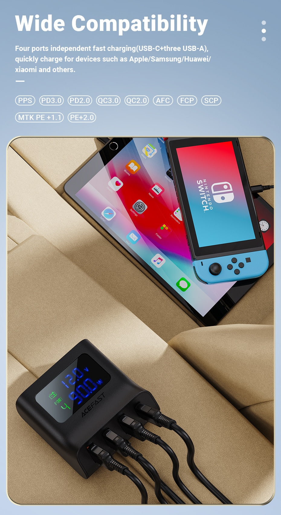Car USB Splitter Hurtig Opladningsstation