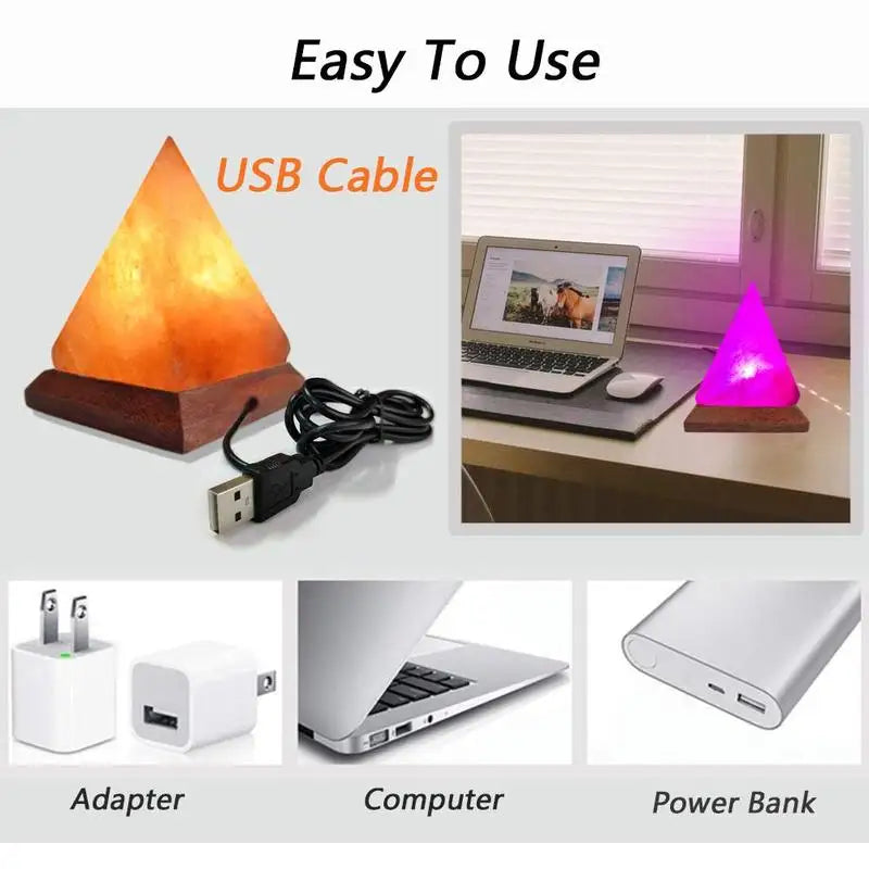 LED Kristall Nattlampa med Färgskiftande USB Himalayasaltlampa