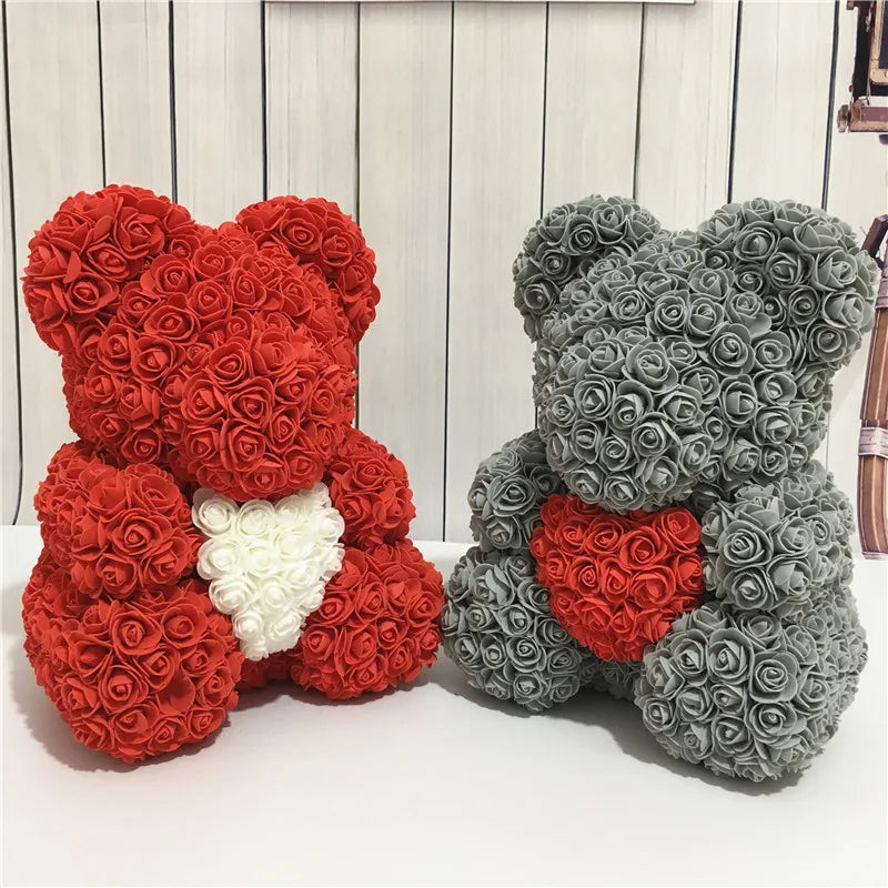 Evigt Blomstrende Rosa Bamse | Håndlavet Elegance til Kærlighedsøjeblikke