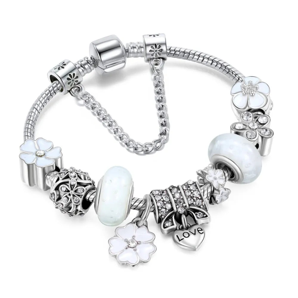 Armband i 925 silver med vacker blomdetalj | Perfekt present till kvinnor