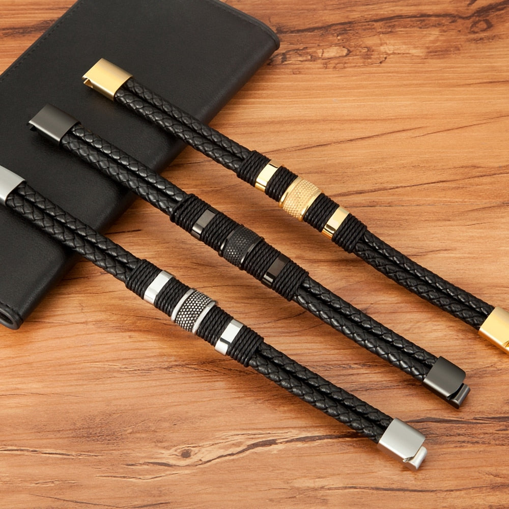 Elegant læderarmbånd med magnetisk lukning