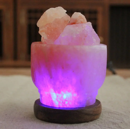 LED Crystal Night Light with Color Changing USB Himalayan Salt Lamp