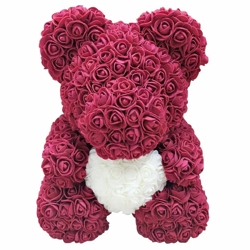 Evigt Blomstrende Rosa Bamse | Håndlavet Elegance til Kærlighedsøjeblikke