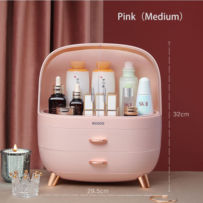 Förvaringslåda för smink med stor kapacitet elegant organizer