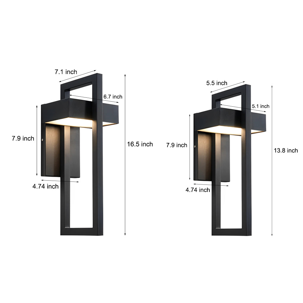 Moderne Udendørs LED Væglampe i Sort - Vejrbestandig Elegance