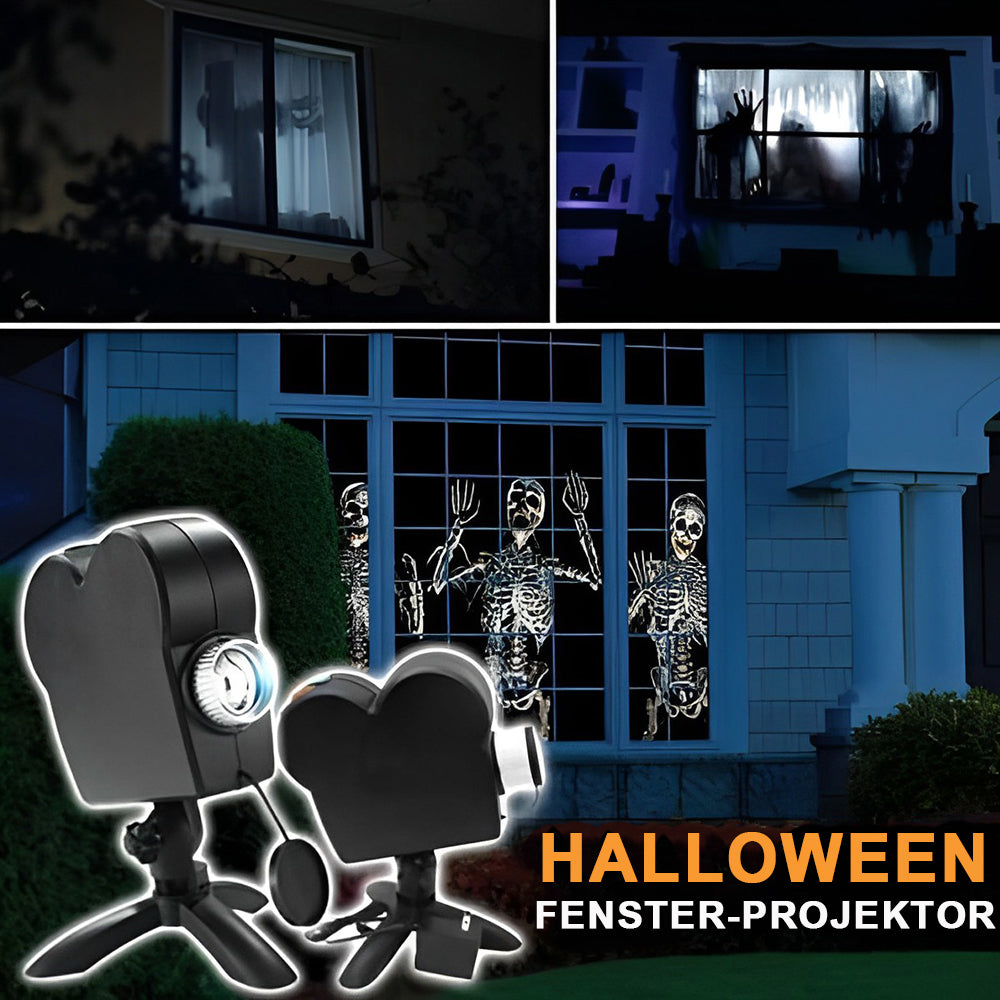 Holografisk projektor för Halloween med 12 videor och ljud för fönster