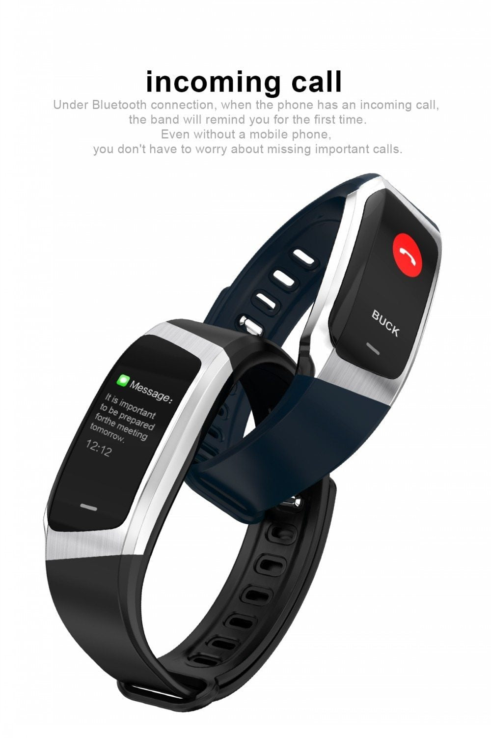 Fitband Smartwatch med Vattentålighet, Puls, Blodtryck och Syrenivåmätare