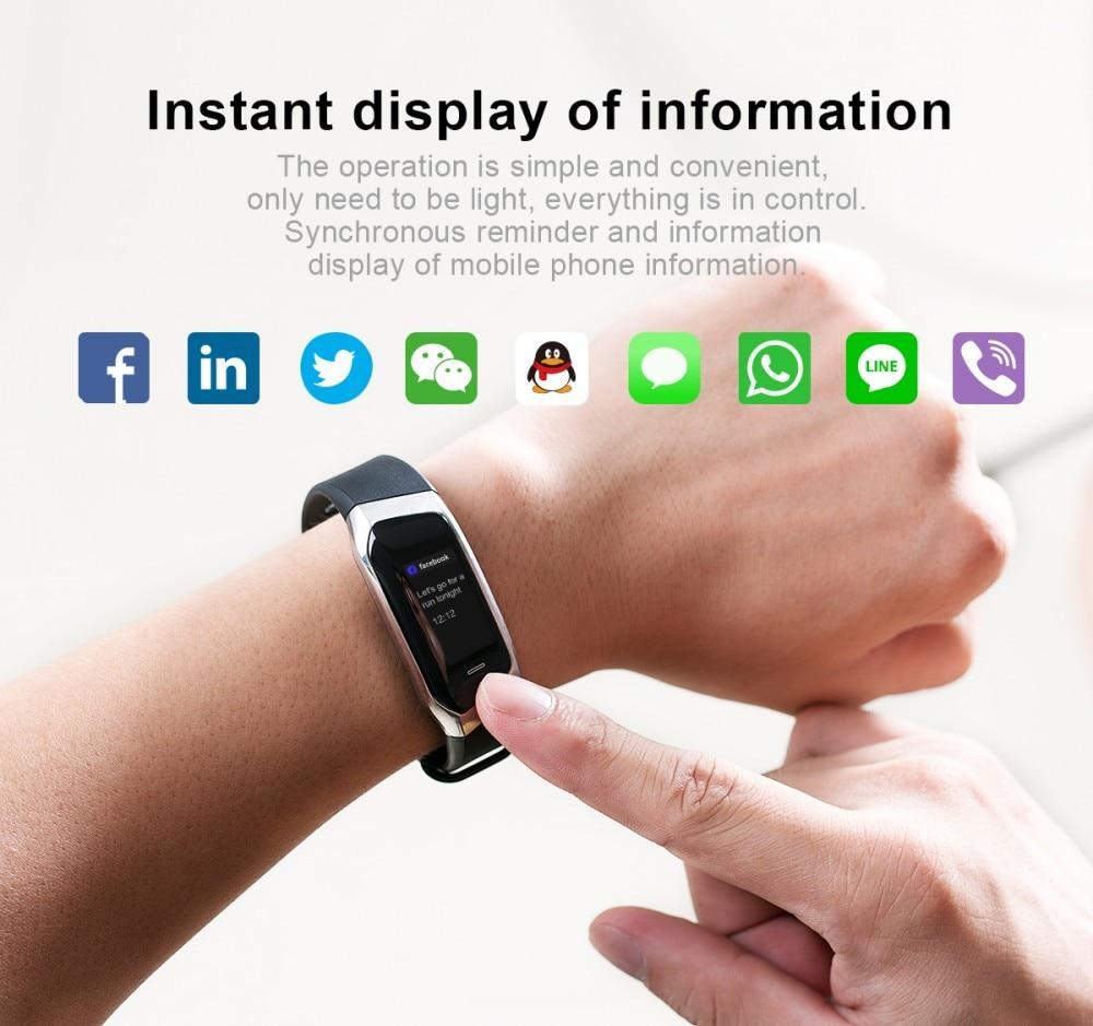 Vandafvisende Fitband Smartwatch med blodtryks- og pulsmonitor