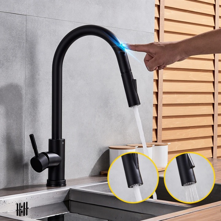 Berøringsfølsom Køkkenarmatur med Retractable Tud