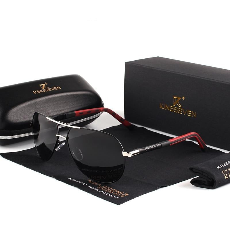 Polaroid solbriller i aluminium med vintage design