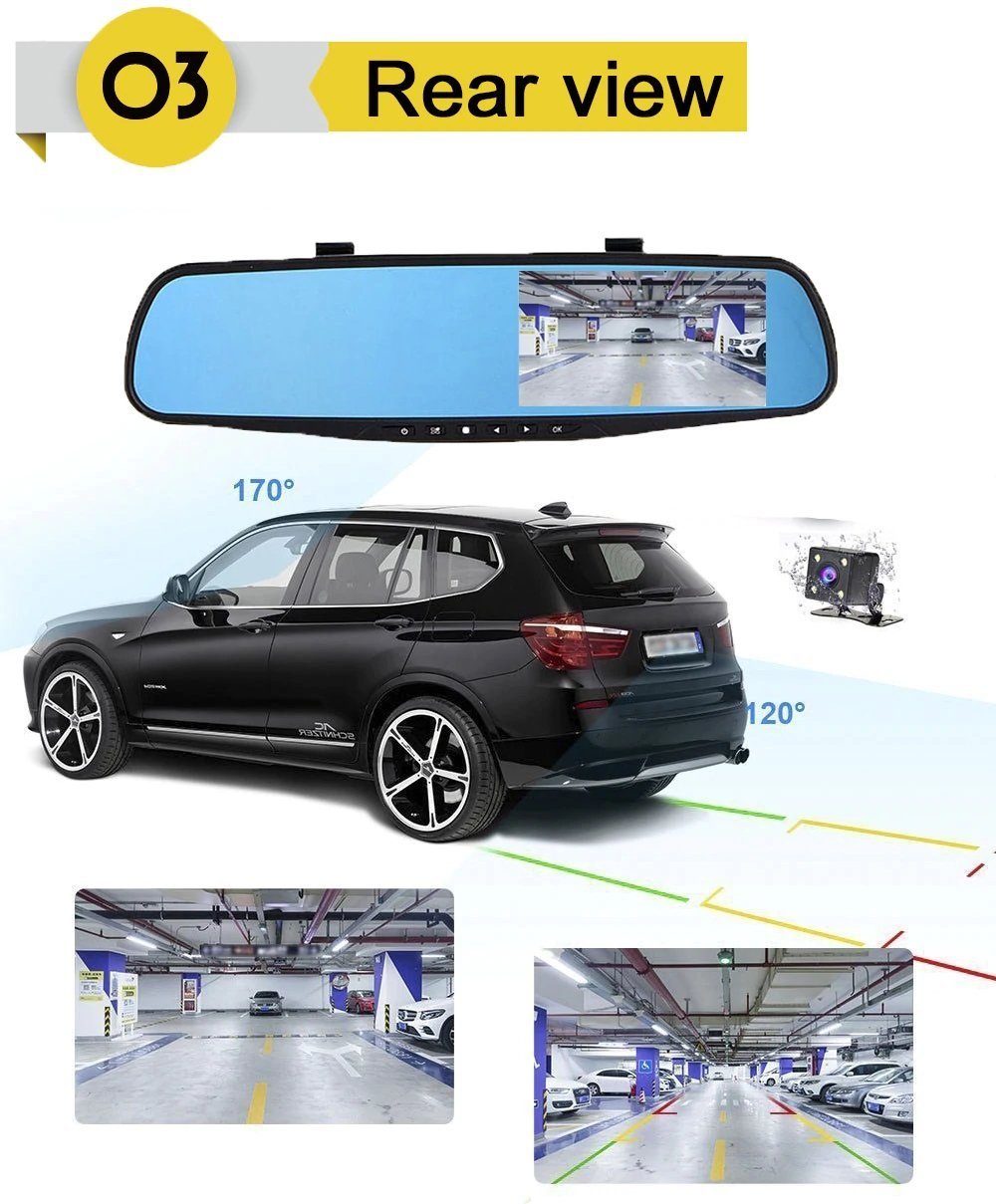 Smart Bakspejl Kamera med HD 1080P og Natvision