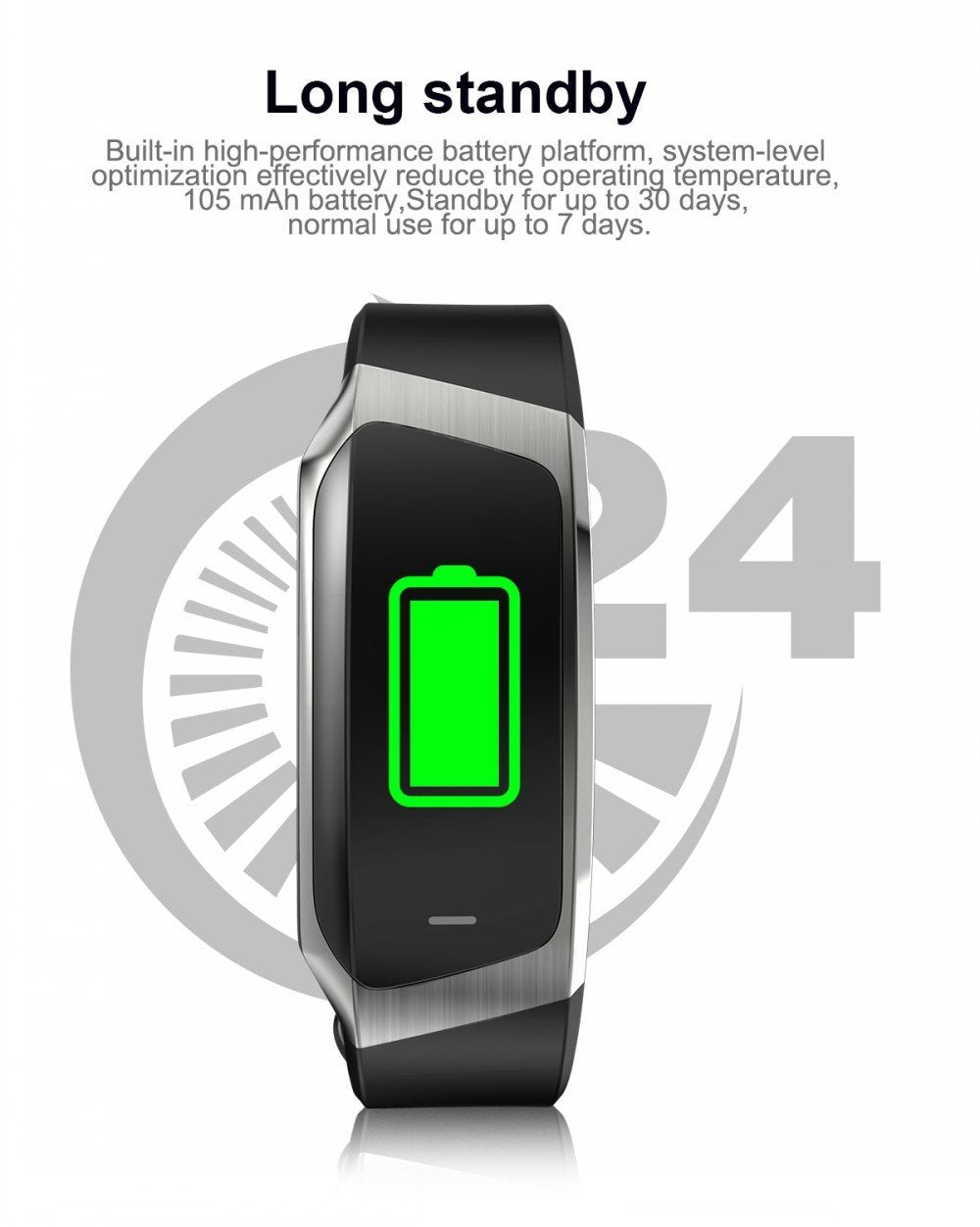 Vandafvisende Fitband Smartwatch med blodtryks- og pulsmonitor