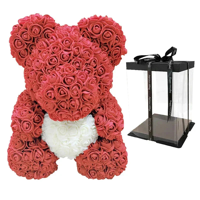 Evigt Blomstrende Rosa Bamse | Håndlavet Elegance til Kærlighedsøjeblikke