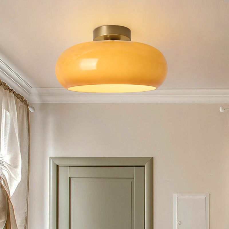 Vintage Rund Loftlampe i Glas - Tidløs Elegance & Belysning