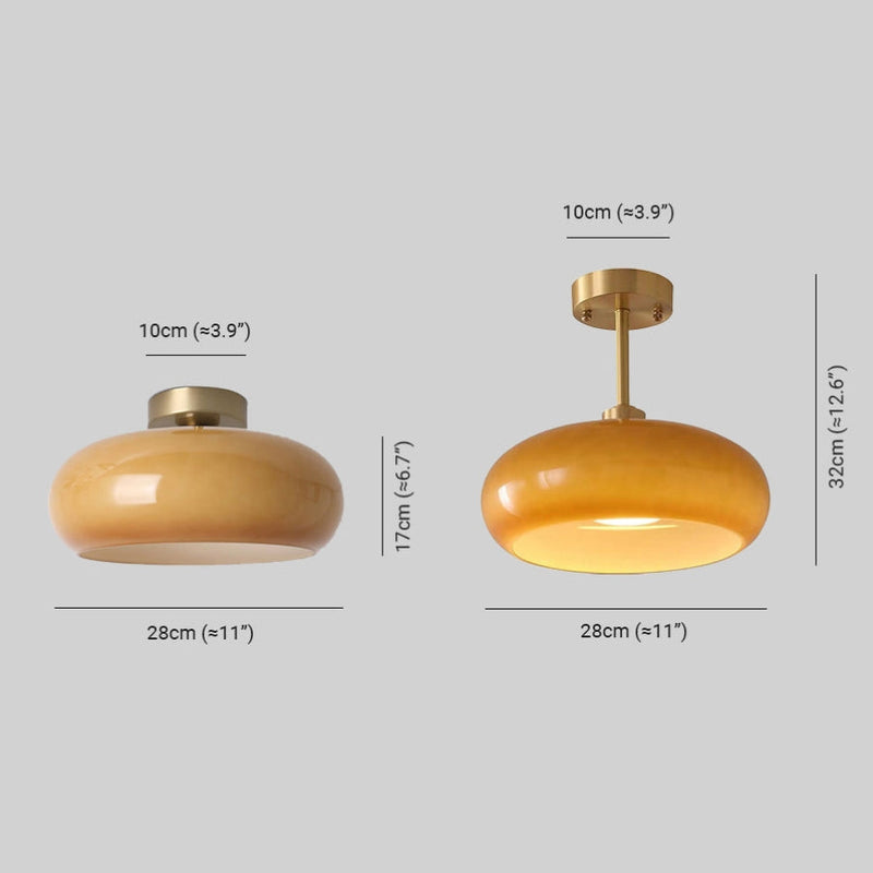 Vintage Rund Loftlampe i Glas - Tidløs Elegance & Belysning