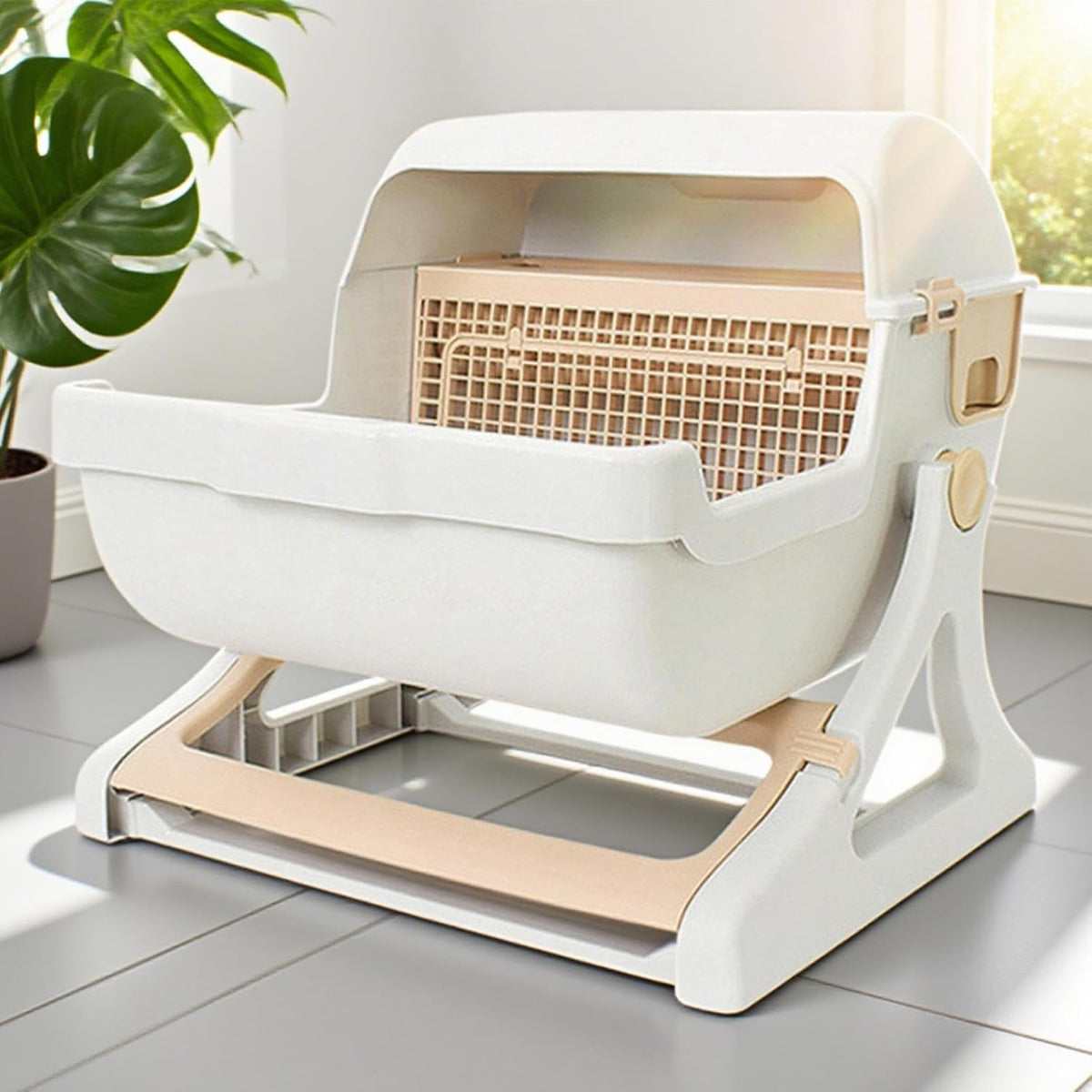 Åben design automatisk lugtfri kattebakke