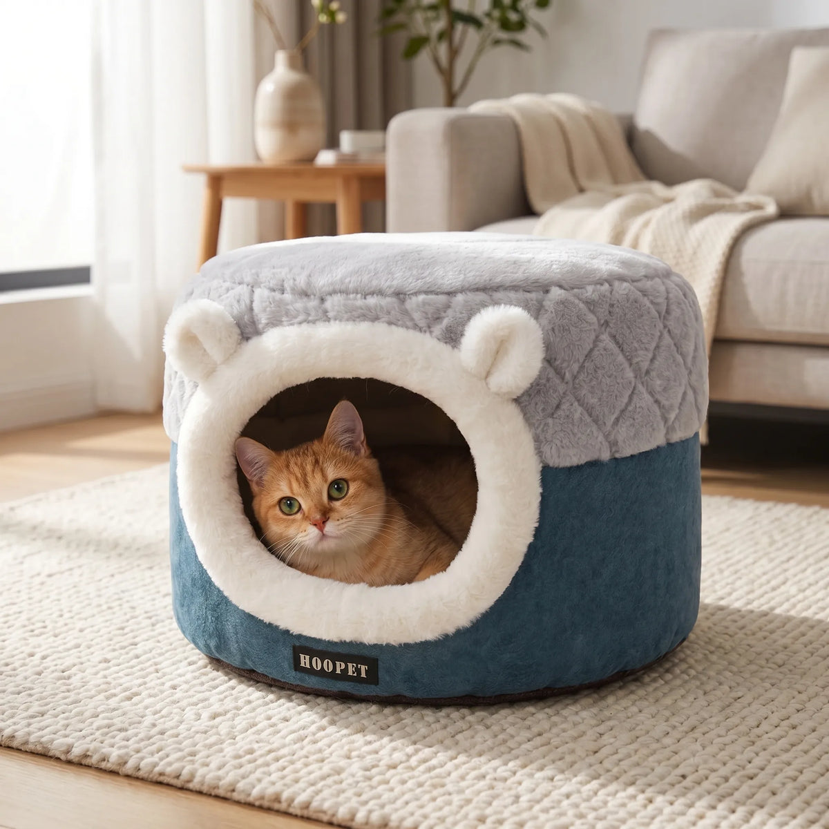 Halvåbent kæledyrshus med indgang - Cozycave