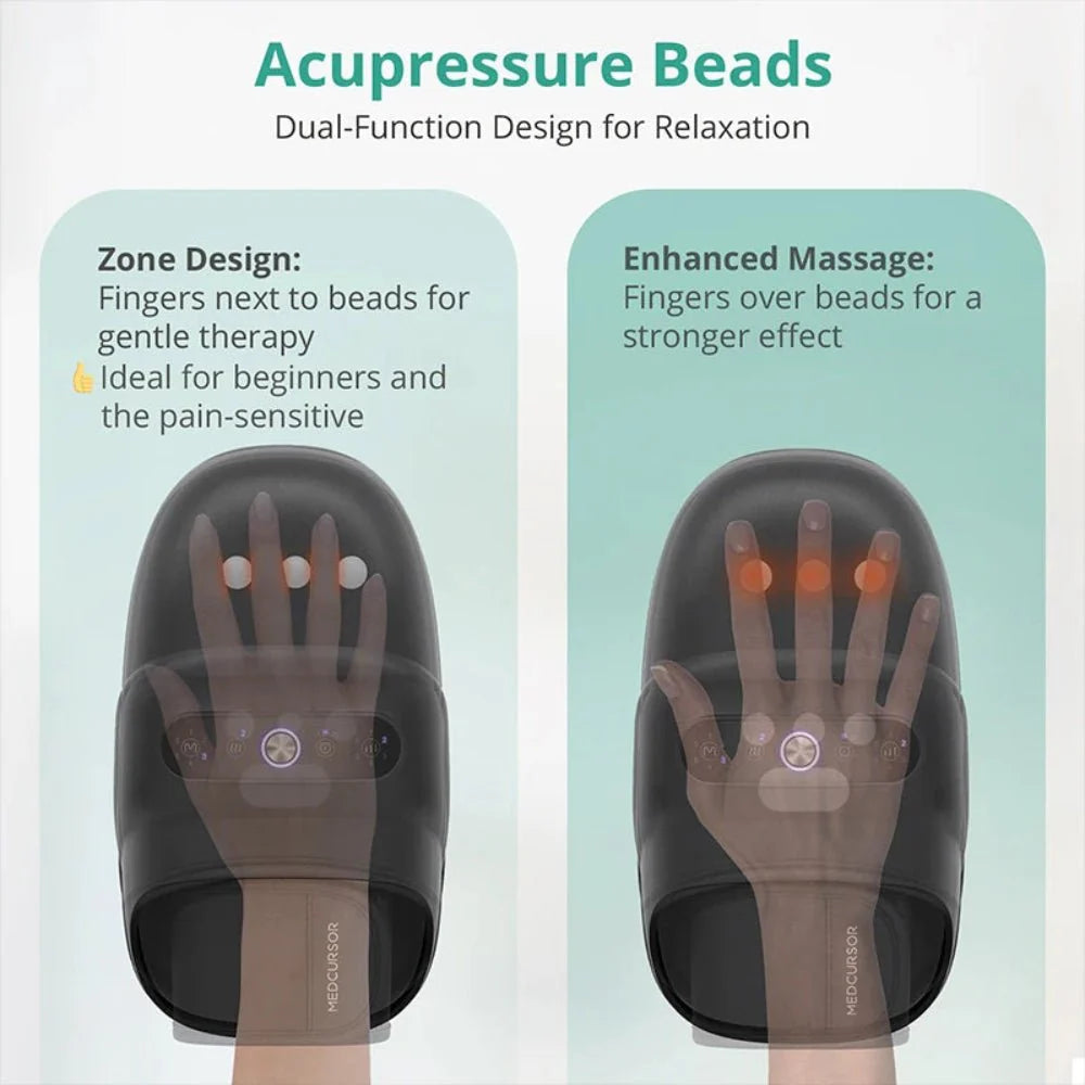 Trådlös Elektrisk Handmassageapparat med Värme och Akupressur