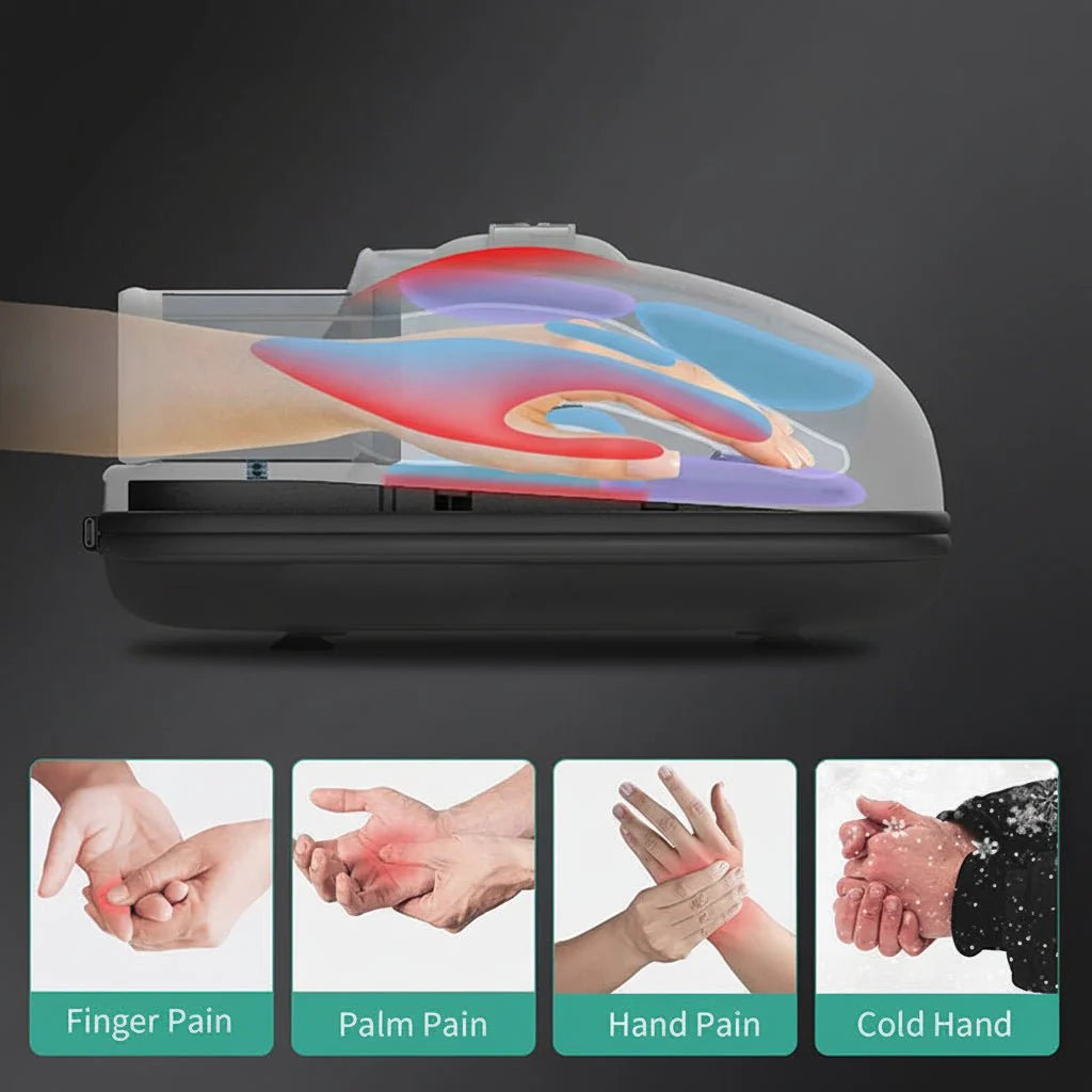 Trådlös Elektrisk Handmassageapparat med Värme och Akupressur