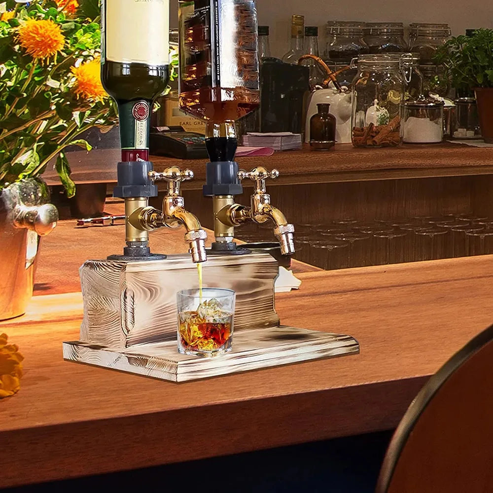 Eksklusiv håndlavet spiritusdispenser i træ til hjemmets bar