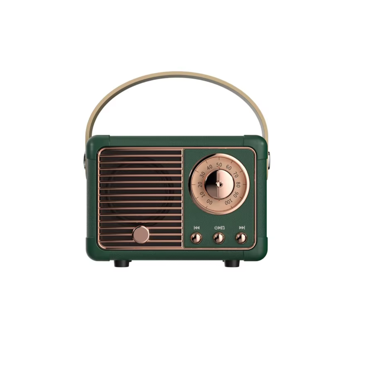 Bärbar Bluetooth-högtalare med vintagedesign och kraftfullt ljud