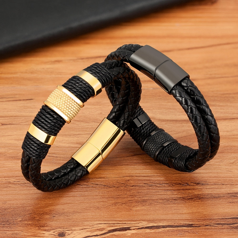 Elegant læderarmbånd med magnetisk lukning