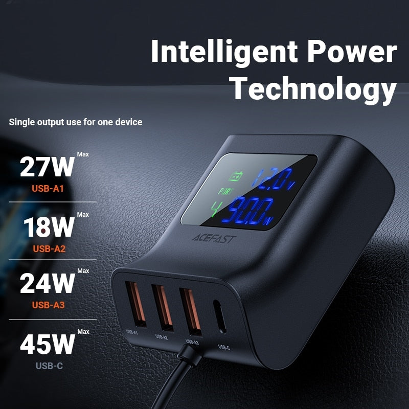 Car USB Splitter Hurtig Opladningsstation