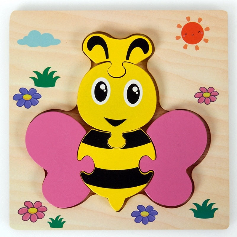 Farverig Læring - Træpuzzle til Børn (Køb 1, Få 1 Gratis!)