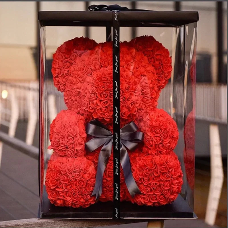 Evigt Blomstrende Rosa Bamse | Håndlavet Elegance til Kærlighedsøjeblikke