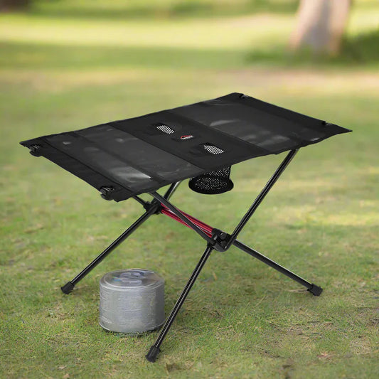 Hopfällbart campingbord i aluminium – kompakt och hållbar design